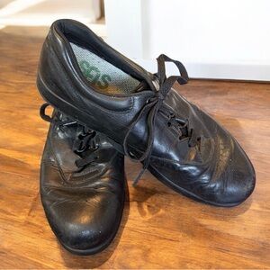 SAS Wonens Free Time Comfort walking shoes black leather size 7.5